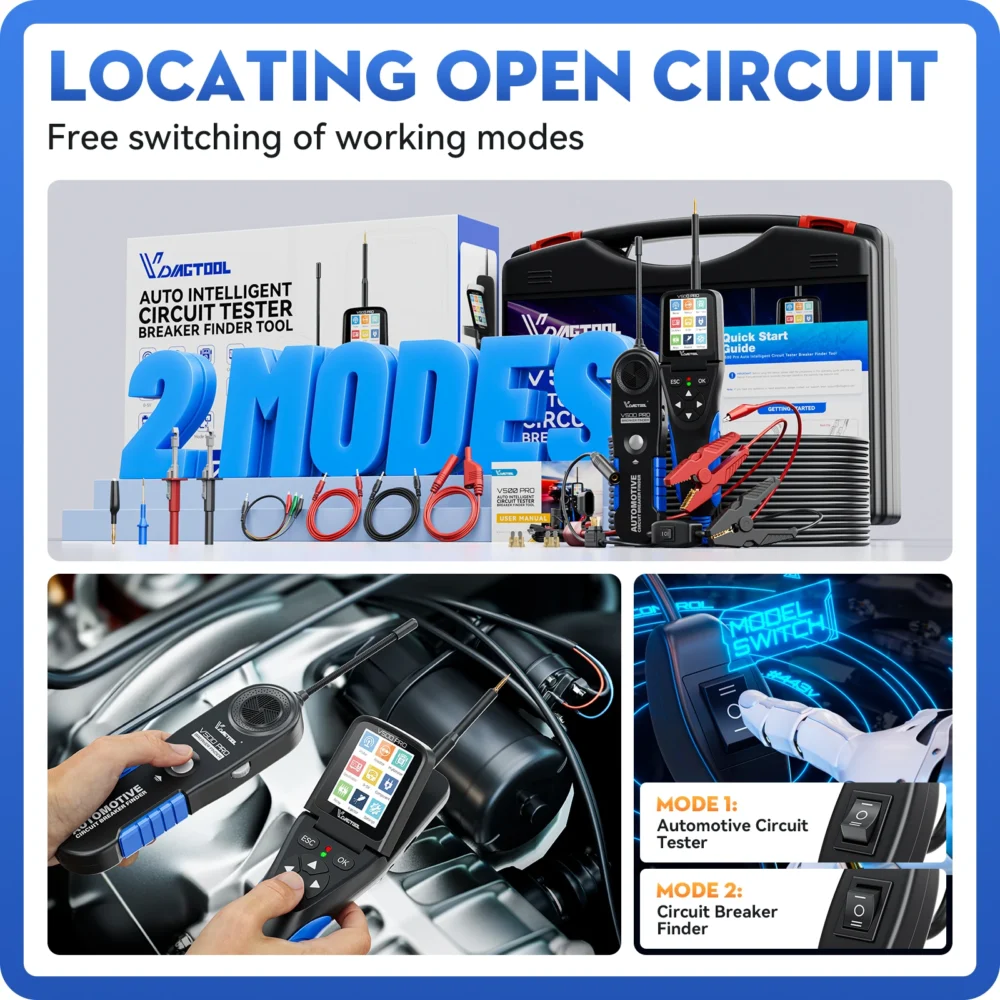 Kit testador de sonda de circuito de energia automotiva VDIAGTOOL V500PRO 9V-30V testador de circuito de carro ferramenta de diagnóstico de sistema elétrico - Imagem 5