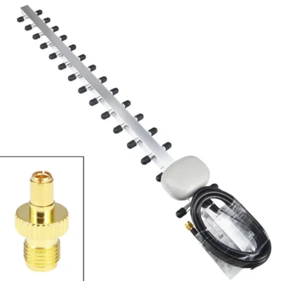 Antena 4g yagi exterior 28dbi 4g lte sma macho ao ar livre rg58 1.5m cabo + sma fêmea para adaptador macho ts9