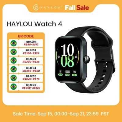 Haylou relógio 4 gps smartwatch 1.93 ''display hd bluetooth chamada telefônica monitoramento de saúde ip68 à prova dip68 água relógio esportivo inteligente