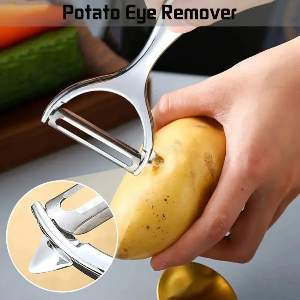 1pc de aço inoxidável descascador de legumes descascador de batata multi-função ralador de cenoura ferramentas de frutas acessórios de cozinha cozinha pelador - Imagem 4