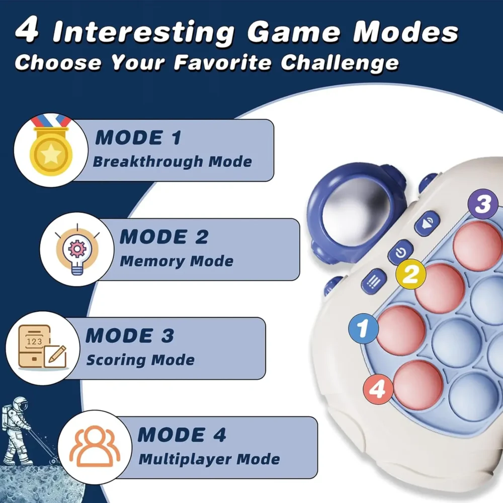Eletrônico rápido push bubble jogo lidar com brinquedos pop up luz fidget diversão quebra-cabeça anti-stress máquina de jogo brinquedo presentes para crianças adultos - Imagem 4
