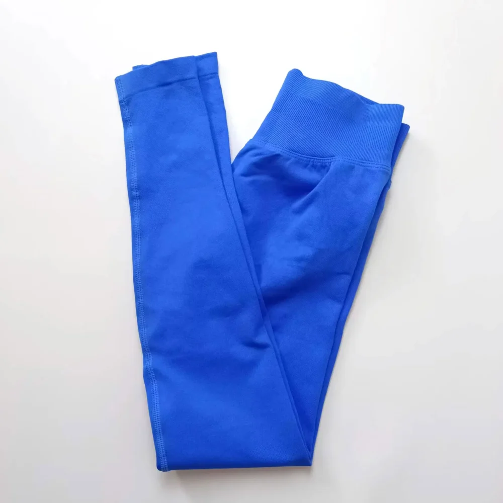 Nclagen impacto leggings mulheres sem costura esportes calças de yoga baixa faixa com nervuras roupas de ginásio fitness treino wear scrunch bum collants - Imagem 3
