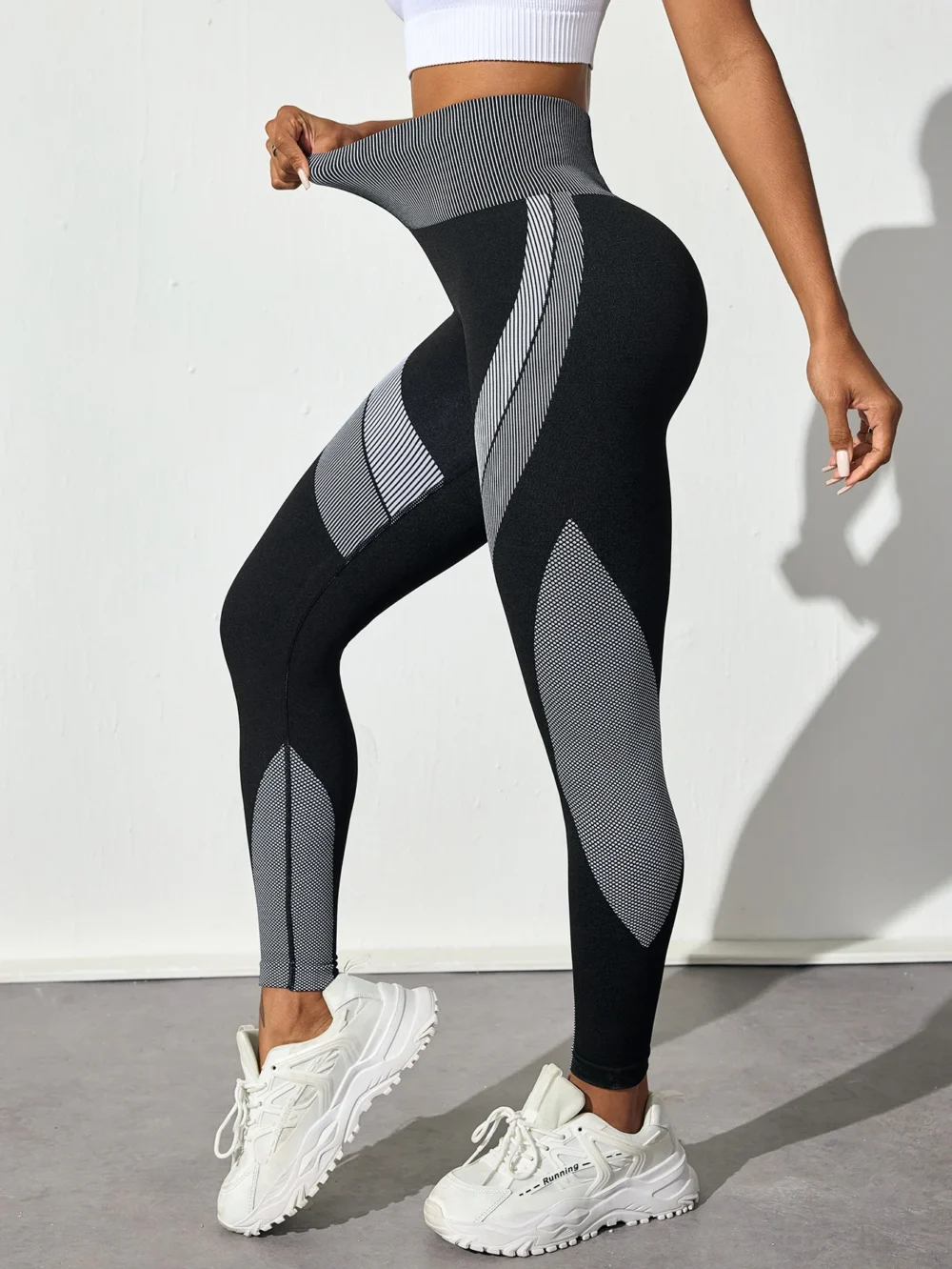 Leggings de yoga sem costura feminino controle de barriga cintura alta macio elástico respirável scrunch butt lifting ginásio calças de treino