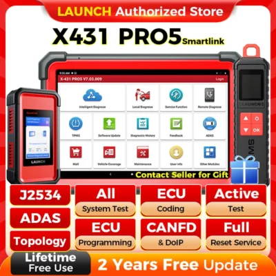 Lançamento X431 PRO5 SmartLink Car Diagnostic Tools, J2534 Programação Auto OBD2 Scanner, Ferramenta Automotiva de Diagnóstico, Pk X-431 V + PRO3