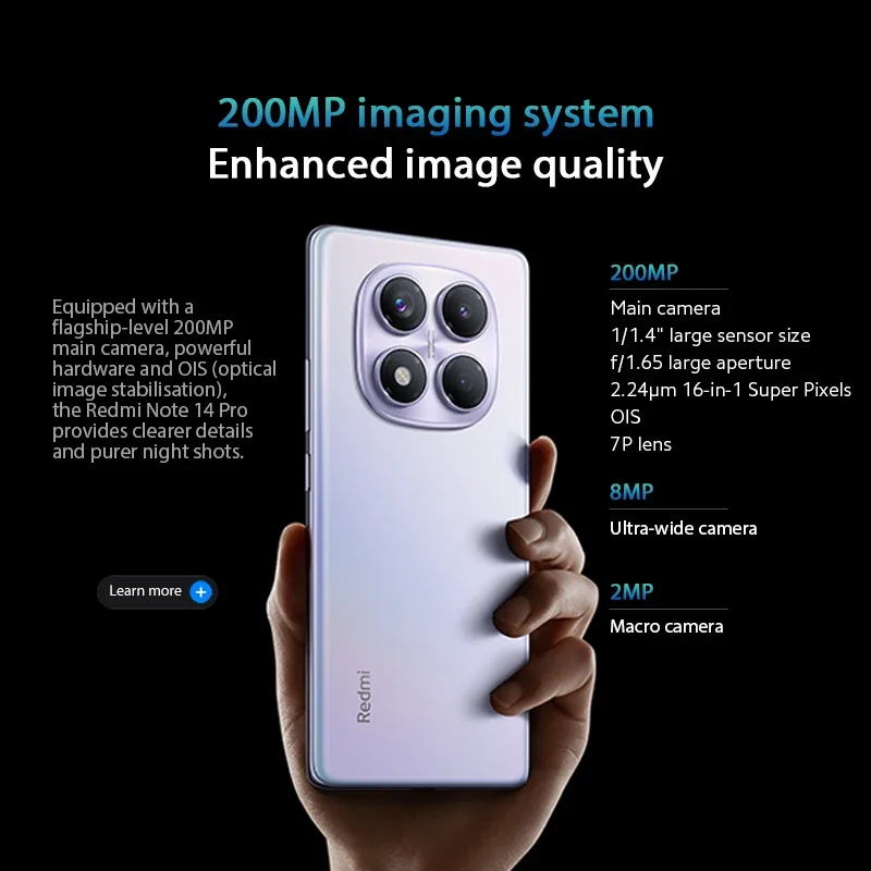 Versão global xiaomi redmi note 14 pro smartphone 200mp ai câmera helio G100-Ultra 6.67 "120hz display amoled 5500mah bateria - Imagem 3