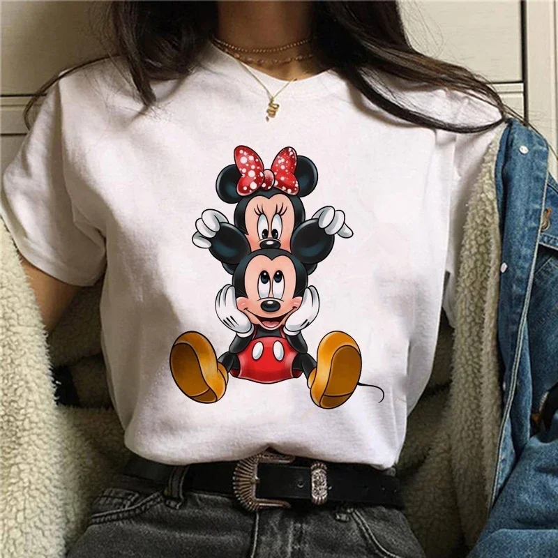 90s y2k mickey impressão camisetas para mulheres moda minnie mouse t camisa streetwear roupas femininas kawaii disney tshirt - Imagem 5