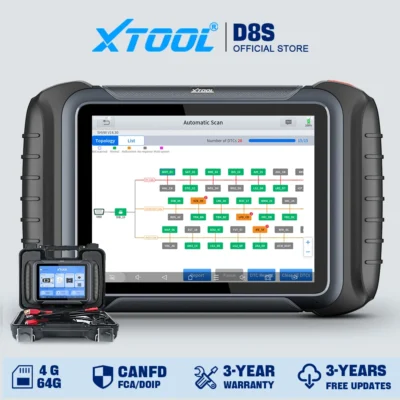XTOOL D8S Ferramentas de diagnóstico de carros Automotive Scanner ECU Coding 42 Services Towplogy Programação Bidirecional Programação Canfd Doip FCA Entrega rápida do Brasil Warehouse