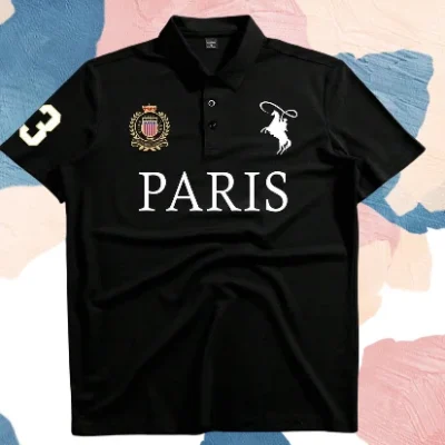 Manfinity Mode Camisa polo masculina de manga curta minimalista e elegante adequada para verão rua impressão estilo esportivo polo