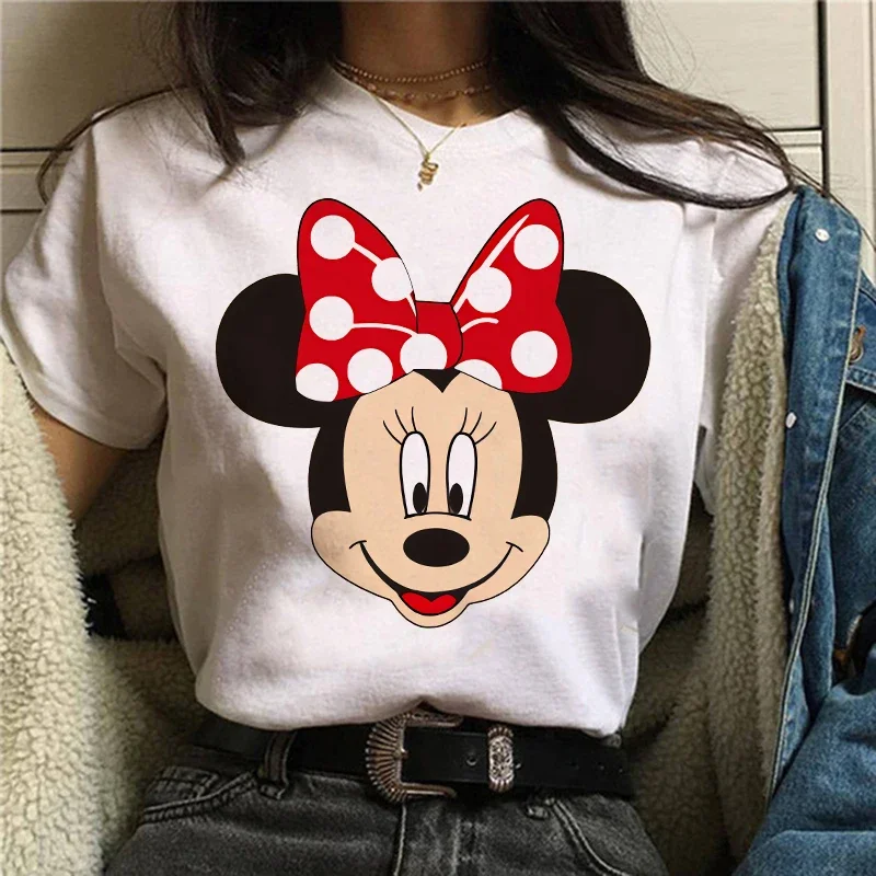 90s y2k mickey impressão camisetas para mulheres moda minnie mouse t camisa streetwear roupas femininas kawaii disney tshirt - Imagem 4