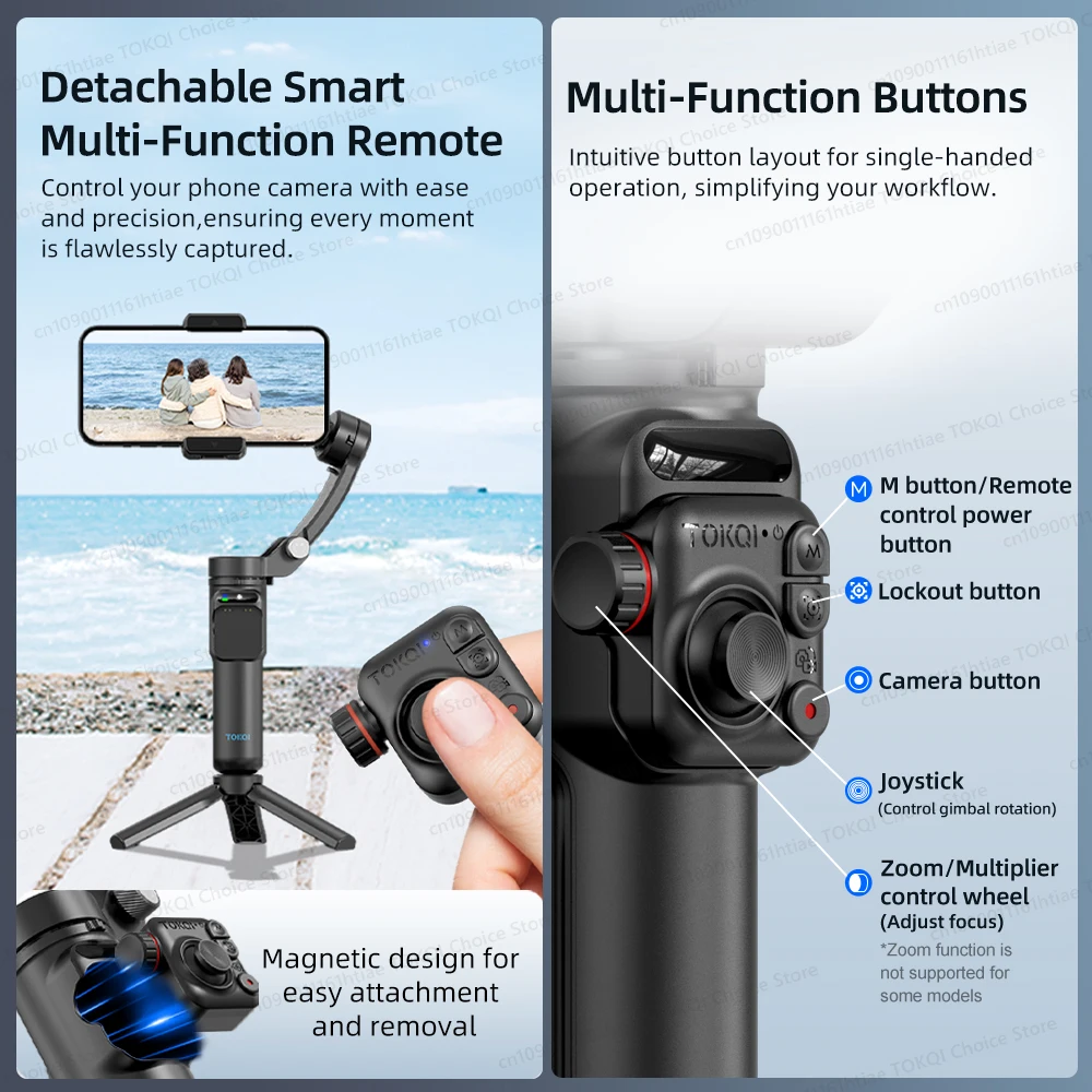 M02 novo estabilizador gimbal portátil de 3 eixos para smartphone com controle remoto sem fio para iphone android telefone rastreamento facial tiktok vlog - Imagem 3