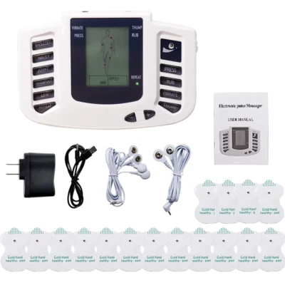 Massage elétrico ems dezenas, 10 níveis, 16 almofadas, pulso, acupuntura, estimulador muscular, máquina de fisioterapia, relaxamento corporal, cuidados de saúde