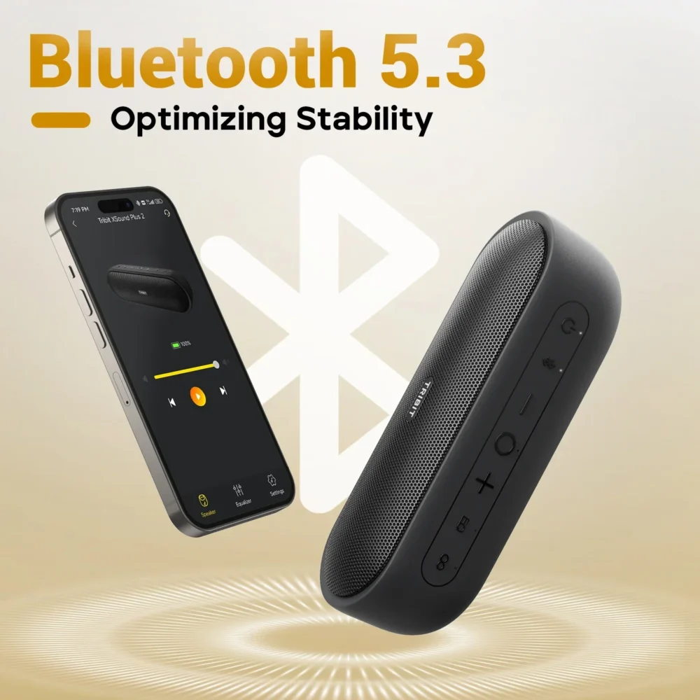 Alto-falante Bluetooth portátil TRIBIT XSound Plus 2, potência de 30 W, alto-falante sem fio à prova d'água IPX7 24 horas de reprodução para camping, caminhadas - Imagem 6