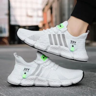 Malha respirável sapatos masculinos na moda leve andando apartamentos plus size tênis masculino ao ar livre correndo sapatos de fitness 2024