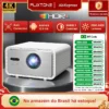 Flixtone D9W Mini 2500 ANSI Full HD 1080P Projetor 4K Projetores de feixe portátil para filmes Home Theater WiFi Android Game Beamer