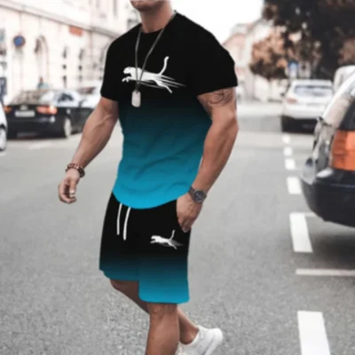 3D Yourself Impresso Camiseta + Shorts 2 PCS Roupas de Verão Masculino Casual Esporte Terno Moda Praia Conjunto de Camiseta de Manga Curta