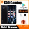 Firmware global xiaomi redmi k50 jogos 5g smartphone qualcomm snapdragon 8 gen1 64mp impressão digital lateral 6.67 “120w telefone usado