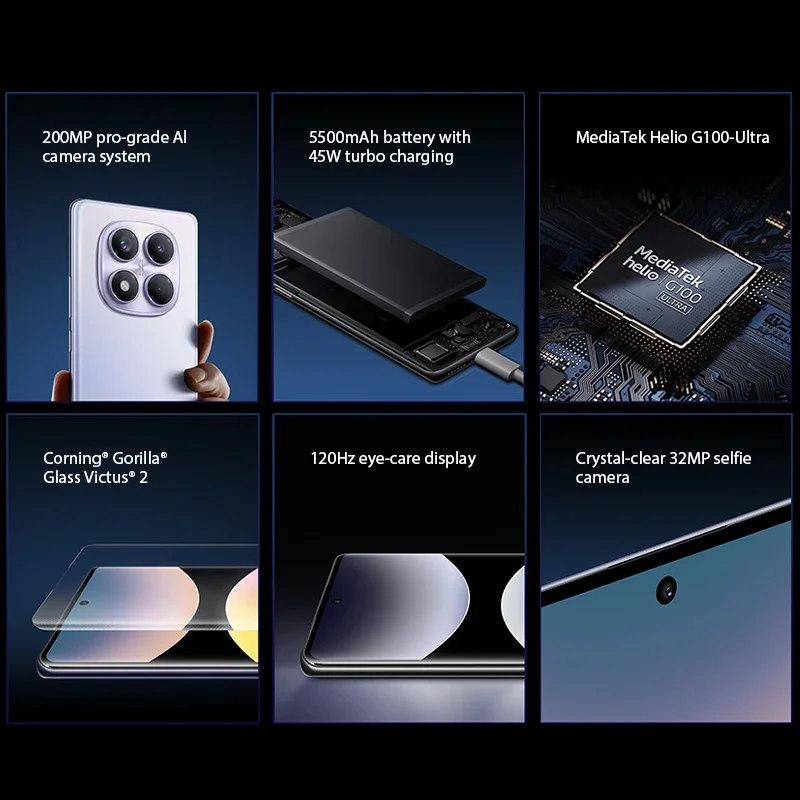 Versão global xiaomi redmi note 14 pro smartphone 200mp ai câmera helio G100-Ultra 6.67 "120hz display amoled 5500mah bateria - Imagem 2