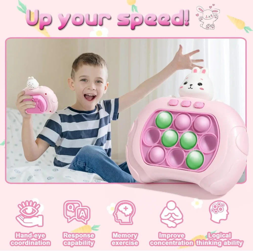 Eletrônico rápido push bubble jogo lidar com brinquedos pop up luz fidget diversão quebra-cabeça anti-stress máquina de jogo brinquedo presentes para crianças adultos - Imagem 2