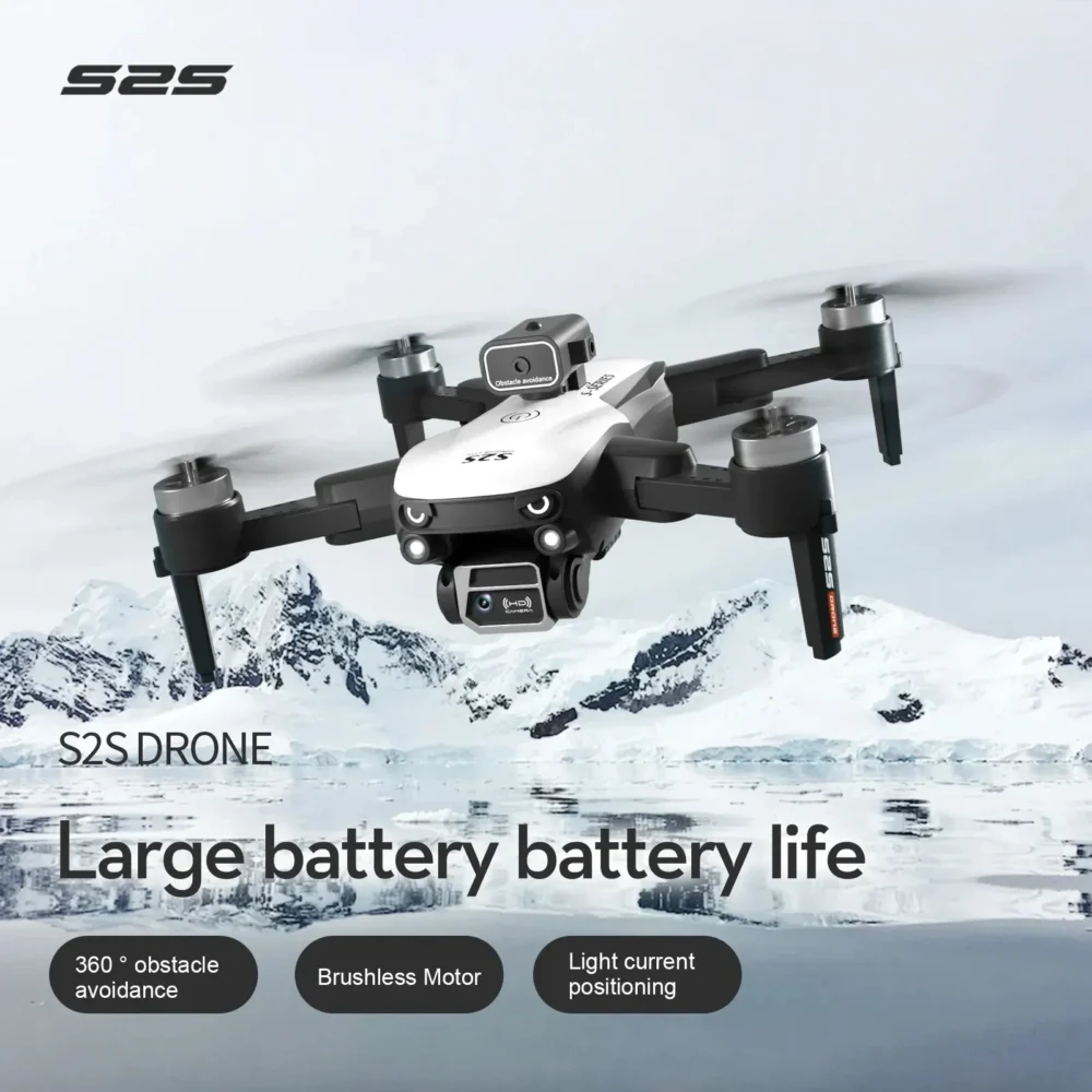 S2S Mini Drone 4k 8K HD Câmera para evitar obstáculos Fotografia aérea Motor sem escova Dobrável Rc Quadcopter Brinquedo infantil - Imagem 3