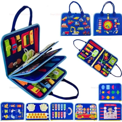 Placa ocupada montessori brinquedos para criança livro ocupado sensorial preshool educação precoce aprendizagem habilidades motoras finas brinquedos para crianças
