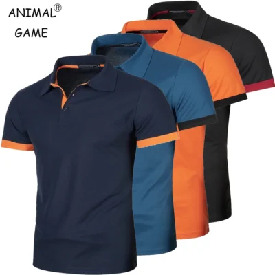 Nova camisa polo de manga curta dos homens cor sólida streetwear leve lapela tshirts para homens verão jogging esporte topos