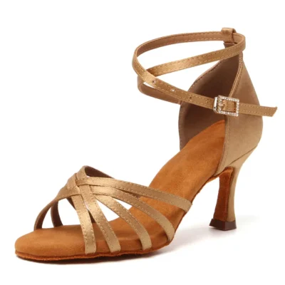 Sapatos de dança latina camurça para mulheres, Tango Indoor Dancing Shoes, Saltos cubanos, Salto alto para festa, Salão de baile, Atacado
