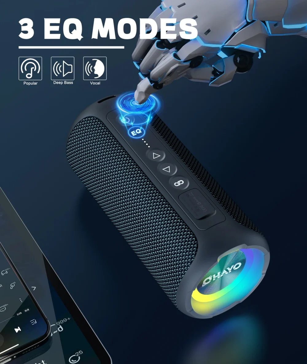Ortizan alto-falantes bluetooth 40w graves aprimorados portátil ao ar livre sem fio alto-falante 30 horas ip7 à prova dip7 água chuveiro alto-falante bluetooth 5.3 - Imagem 3