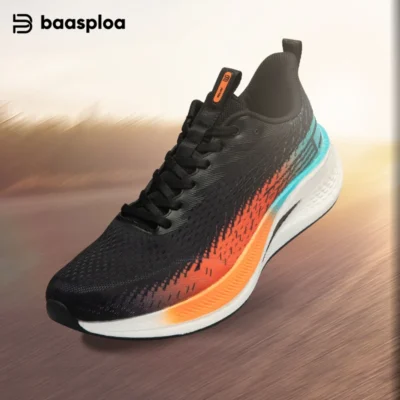 Baasploa homens jogging sapatos esportivos placa de carbono amortecimento profissional tênis masculino ao ar livre respirável não deslizamento tênis corrida