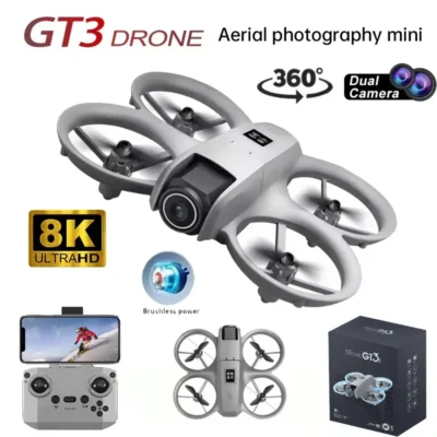Novo drone gt3 original 8k wifi gps profissional hd fotografia aérea aeronaves de controle remoto hd câmera dupla quadcopter brinquedos uav