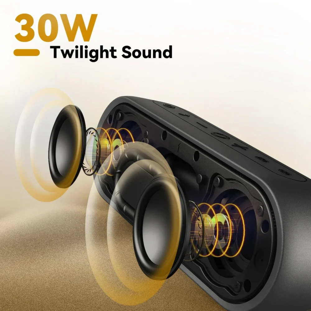 Alto-falante Bluetooth portátil TRIBIT XSound Plus 2, potência de 30 W, alto-falante sem fio à prova d'água IPX7 24 horas de reprodução para camping, caminhadas - Imagem 2