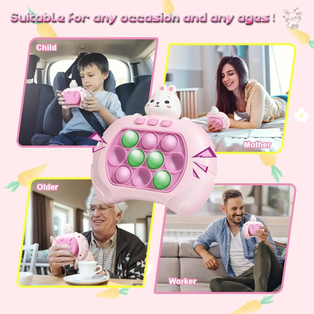Eletrônico rápido push bubble jogo lidar com brinquedos pop up luz fidget diversão quebra-cabeça anti-stress máquina de jogo brinquedo presentes para crianças adultos - Imagem 6